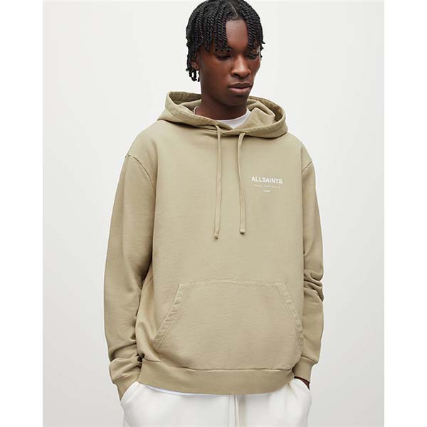 Allsaints Australia Mens Underground Oversized Pullover Hoodie Clay Green AU52-205